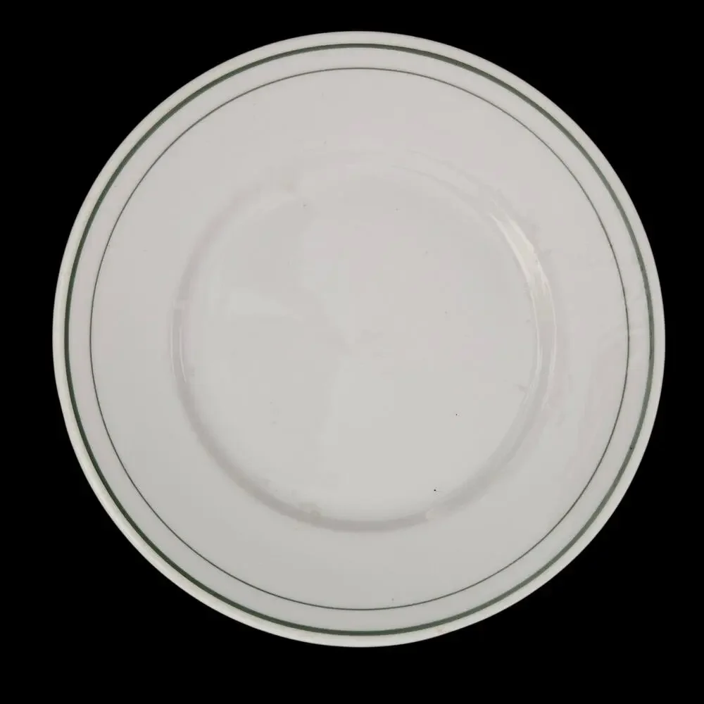 Fraunfelter China Green Band Dessert Plate Restaurant Ware Vintage